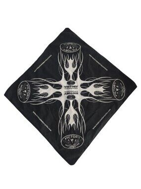 Victory Motorcycles Polaris Bandana Black 21 x 20 White Logo